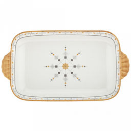 "Алдан" Блюдо фарфоровое 320х176х40мм, с ручками, с деколью, отводка (Китай)