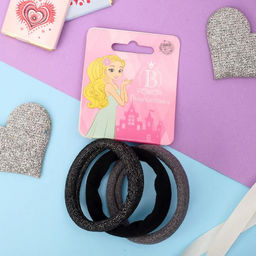 Цена за 6 шт. Резинки для волос «Спорт», набор 3 шт., чёрный, серо-чёрные