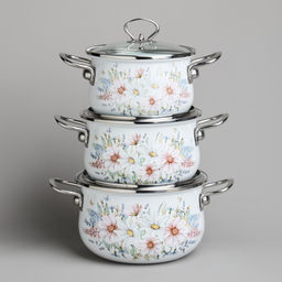 НАБОР КАСТРЮЛЬ AGNESS ЭМАЛИРОВАННЫХ СЕРИЯ ДВОРЦОВЫЙ ПАРК, 6ПР. 2,0/2,8/3,6Л,18Х11/20Х12/22Х13СМ  фото 8