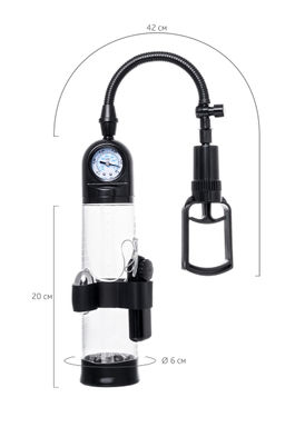 Механическая помпа Sexus Men Training Aksel, ABS-пластик, черная, 70 см  фото 6