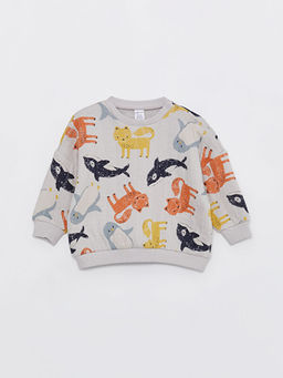 Bisiklet Yaka Uzun Kollu Bask?l? Erkek Bebek Sweatshirt ve Pantolon 2li Tak?m - Waikiki фото 2