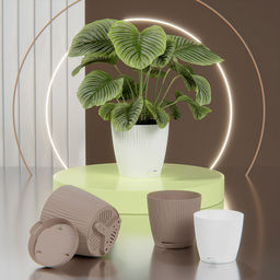 Горшок для цветов пластмассовый "Флис" 1,2л, д13,5см, h12,5см, с прикорневым поливом, какао (Россия)