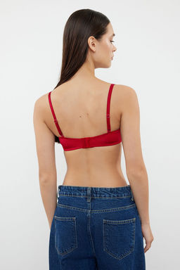 TRENDYOLMILLA Ten Dolgulu/Push-Up Butun Kap C?kar?labilir Ip Ask?l? Straplez Orme Sutyen THMAW21SU0059 фото 4