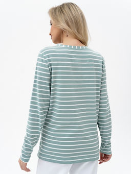 Лонгслив тельняшка хлопок 95%, лайкра 5% ,фисташковый