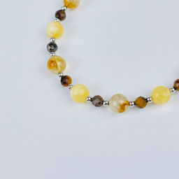 Браслет (Манипура) регулируемый из Цитрина, Кальцита и Тигрового глаза - Радуга самоцветов фото 4