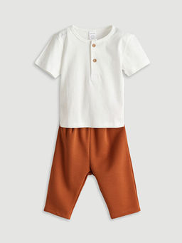 Bisiklet Yaka Erkek Bebek Ti??rt ve Pantolon 2li