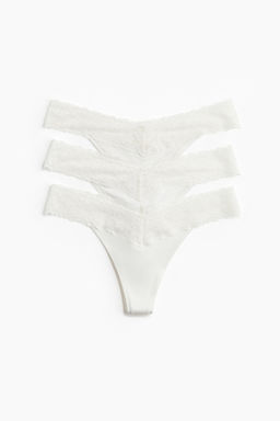 Pack de 3 bragas thong de microfibra y encaje