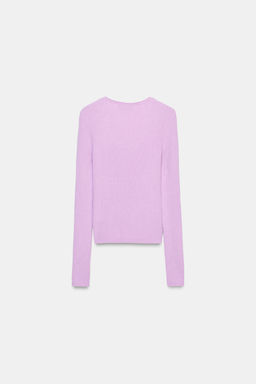 JERSEY RIB CON LANA / Lila claro - Zara фото 4