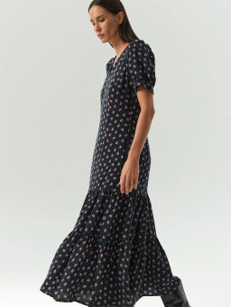 ЕМКА / Платье макси из 100% купры с цветочным принтом - Emka фото 3