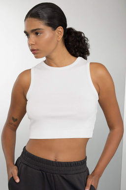 DeFactoFit Crop Bisiklet Yaka Modal Sporcu Basic Duz Atlet  фото 2