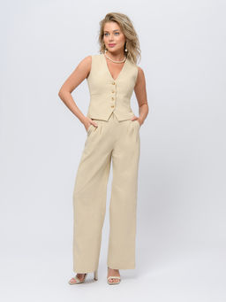 Жилет бежевого цвета на пуговицах - 1001dress фото 5