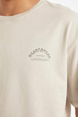 Футболка Comfort Fit с круглым вырезом и короткими рукавами с принтом - Defacto фото 6