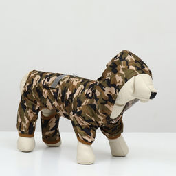 Комбинезон для собак, демисезонный с подкладом, размер L (ДС 32, Ог 48 см), камуфляжный - Simaland фото 3