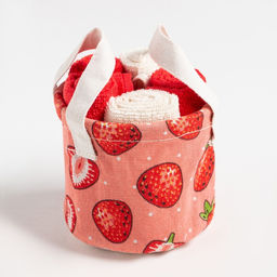 Набор салфеток махровых универсальных в корзинке Этель Клубника30х30см-5шт,100% хлопок,340г/м2  фото 4