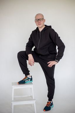 265ПМ Костюм мужской на молнии, черный (3хнитка петля) - Knitka wear фото 8