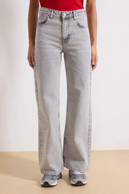 TRENDYOLMILLA Gri Yuksek Bel Wide Leg Jeans TWOAW25JE00178  фото 8