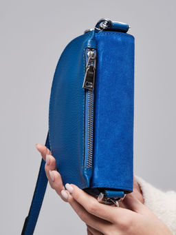 Сумка замшевая Azaro 31032 синяя гуашь