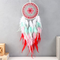 Ловец снов амулет «Цветок красочный», разноцветный, d=16 см, 67×16 см