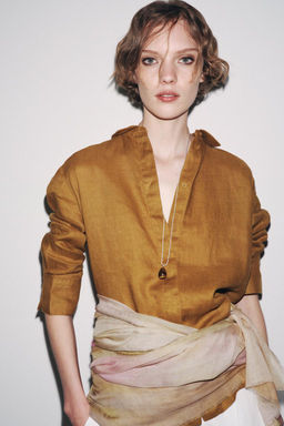 ZW COLLECTION 100% LINEN SHIRT - Zara фото 20