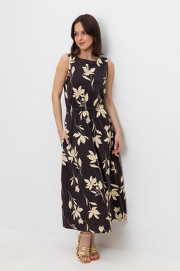 VERY NEAT _ ЕВТ 5062/черный кофе,магнолия платье жен VERY NEAT _ ЕВТ 5062/черный кофе,магнолия платье жен