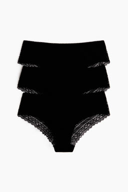 Pack de 3 bragas hipster de encaje y algod?n - H&m фото 2