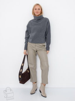 Сумка женская кожаная 1110M coffee Polina&Eiterou