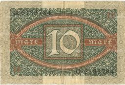 Банкнота 10 марок 1920 года Германия