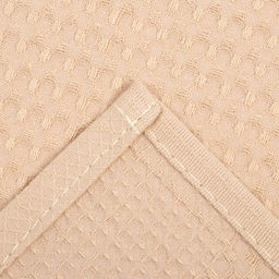 Набор кухонных полотенец Доляна, цвет бежевый, 35х60см-2шт, 100% хл, крупная вафля, 220 гр/м2  фото 4