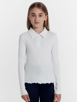 Поло для девочек в белом цвете - Mark formelle фото 2