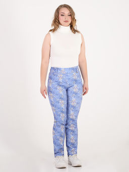 Брюки дизайнерские принтованные женские облегающие