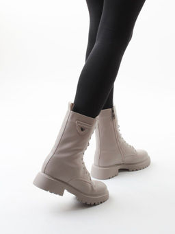 04-PAM366-3Z GRAY Ботинки зимние женские (натуральная кожа, 100% шерсть)