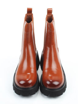 01-BE22B-4C BROWN Ботинки демисезонные женские (натуральная кожа, байка)