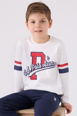 Кремовый пижамный комплект для мальчика Неожиданная скидка в корзине - U.s. polo assn фото 2