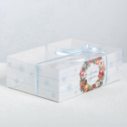 Коробка новогодняя для капкейка Happy New Year, 23×16×7.5 см