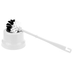 Ерш унитазный пластмассовый "Колокольчик" 38см, с подставкой д13,5см, h8см, ерш д7см, белый (Россия)