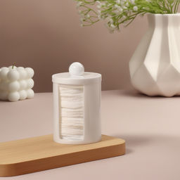 Цена за 2 шт. Органайзер для ватных дисков, с крышкой, d=6.7×11 см, белый