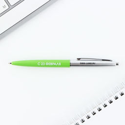 Цена за 10 шт. Ручка шариковая, синяя паста автоматическая 0.7 мм пластик С 23 февраля - Artfox фото 8