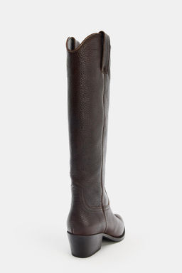 LEATHER KNEE-HIGH BOOTS - Zara фото 28