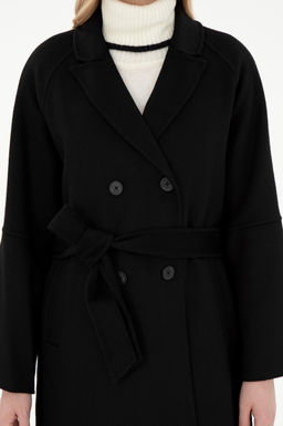 Женское черное пальто с печатью Неожиданная скидка в корзине - U.s. polo assn фото 6