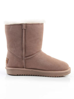 04-PAYH02-02Z BEIGE Угги женские (натуральная замша, 100% шерсть, натуральный мех)