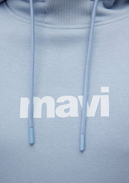 Mavi Logo Bask?l? Kapusonlu Mavi Sweatshirt  фото 6