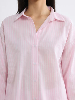 ?izgili Oversize Oxford Kad?n G?mlek