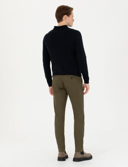 Темно-хаки - парусиновые брюки с эластичным поясом - Cacharel фото 4