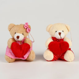 Мягкая игрушка Медведь с сердцем на подвесе, виды МИКС - Simaland фото 4