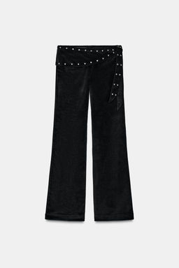 FLARE PAREO TROUSERS WITH STUDS