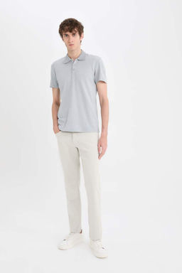 Slim Fit Dar Kesim Basic Duz K?sa Kollu Polo Tisort - Defacto фото 3