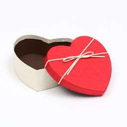 Набор подарочных коробок сердце 3 в 1, белый - красный, 21×19×9 - 15.5×14×6 см