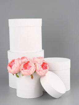 Набор круглых подарочных коробок 4 в 1 «Белизна», 20×19.5 ‒13×13 см