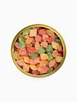 Подарочный набор новогодний в железной банке С Новым годом: монпансье 100 г, чай чёрный 50 г, варенье 30 г, открытка