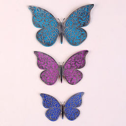 Набор для украшения Бабочки, серебряный слой, 12 штук, цвета МИКС - Страна карнавалия фото 3